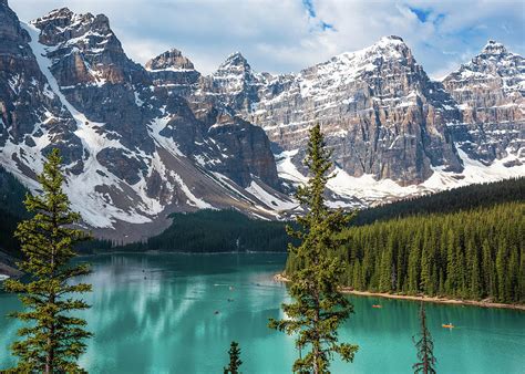 Canoeing at Moraine Lake Photograph by Paul Moore | Pixels