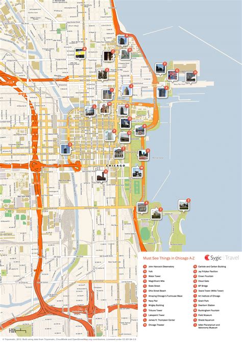 Chicago Printable Tourist Map | Sygic Travel