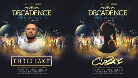 Decadence NYE Starts Rollout for 2022 Lineup Ft. Ganja White Night, CloZee, Chris Lake - This ...