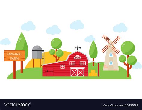 Farm house Royalty Free Vector Image - VectorStock