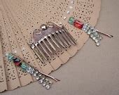 Vintage hair accessories rhinestone comb hairpin 1950s (AO)