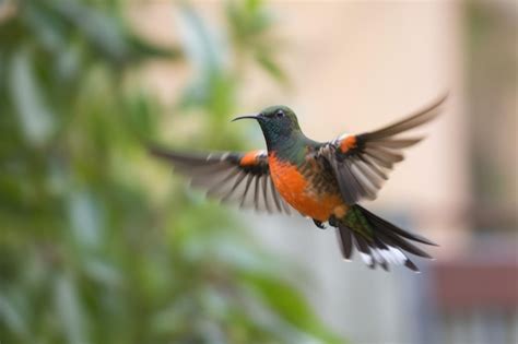 Premium AI Image | Hummingbird in flight its wings a blur created with ...