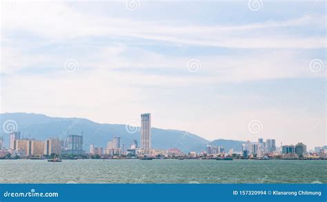 Penang view from ferry stock photo. Image of islands - 157320994