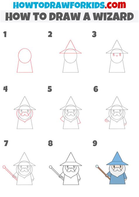 How to Draw a Wizard - Easy Drawing Tutorial For Kids