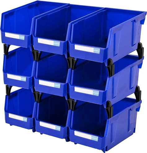 AERCANA Plastic Stackable Storage Bins Parts Storage Organizer Garage ...