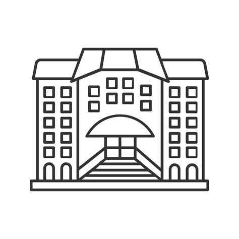 Hotel, hostel linear icon. Thin line illustration. College, school ...