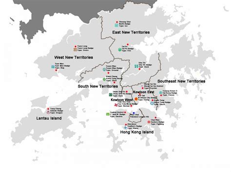 Hong Kong district map - Map of Hong Kong districts (China)