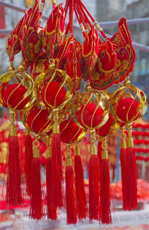 Red Chinese Decoration for Chinese Festival Stock Photo - Image of gold ...