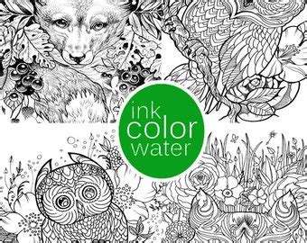 PRINTABLE underwater goldfish adult coloring page by InkColorWater