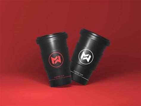 Black Coffee Cup Mockup