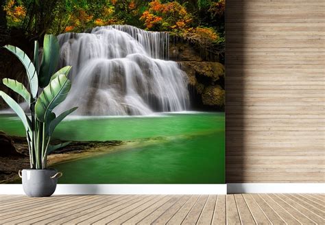 Waterfall Nature Green Wallpaper Mural - Decorsmarket – DecorsMarket