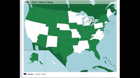 The U.S.: 50 States - Map Quiz Game 100% Pin Speedrun (PB 1:15) - YouTube