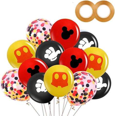 Amazon.com: 42 Pack Mickey Mouse Balloons,12 Inch Latex Balloons Red ...