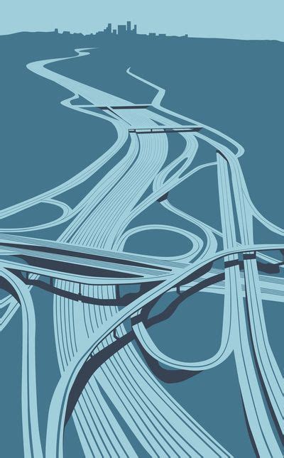 Los Angeles Freeways Art Print by Stewart Bremner | Road map design, Road map art, City skylines ...