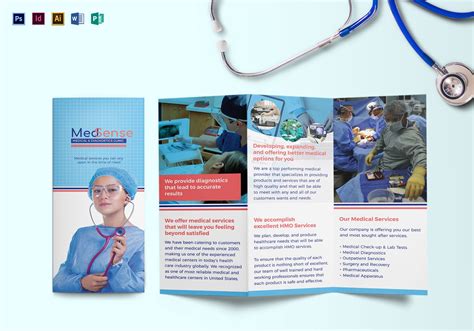 Tri-fold Medical Brochure Design Template in PSD, Word, Publisher, Illustrator, InDesign