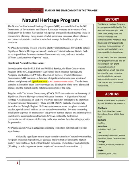 Natural Heritage EDITS - Measuring Conservation Success