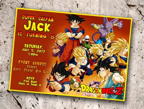 Dragonball Z Personalized Birthday Invitation