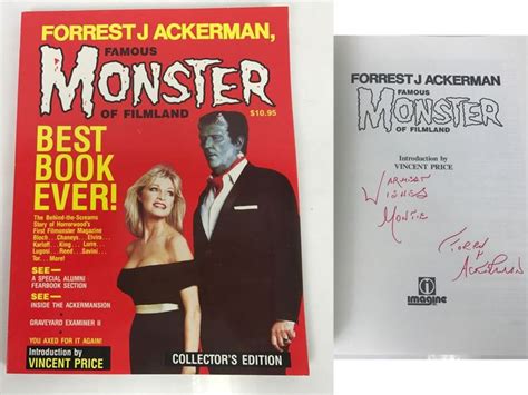 Signed First Printing Book Famous Monsters Of Filmland By Forrest J Ackerman (Signed By Forrest ...