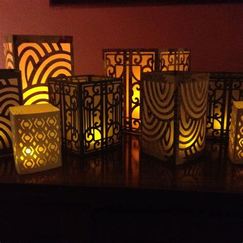 Cricut 3D Lanterns in an assortment of cardstock. Translucent layer is ...