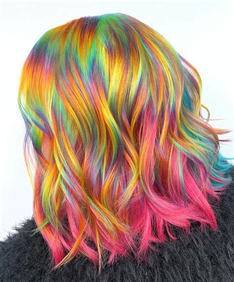 Rainbow Glitch | Rainbow dyed hair, Short rainbow hair, Best hair dye