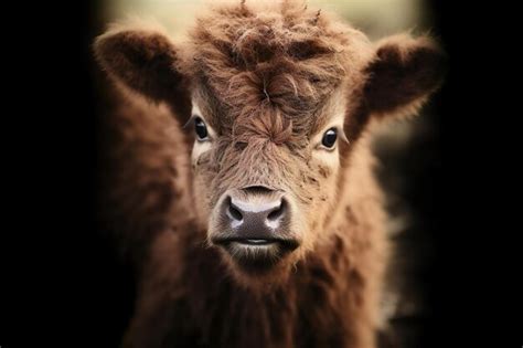 Premium AI Image | American bison calf portrait Buffalo baby closeup