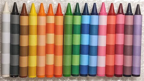 16 STRIPED COLORED jumbo crayons collection - Handcrafted