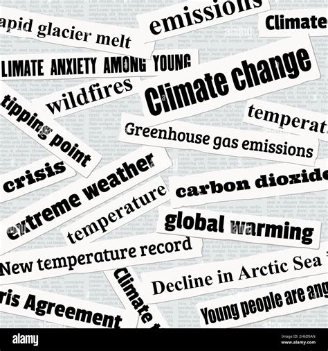 Climate change news headlines. Newspaper clippings about global warming ...