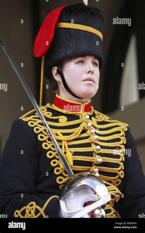 Horseguard from the Kings Troop Royal Horse Artillery in Horse Guards Parade, London, England ...