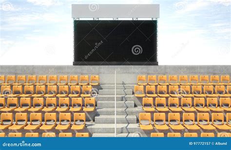 Sports Stadium Scoreboard stock illustration. Illustration of blank ...