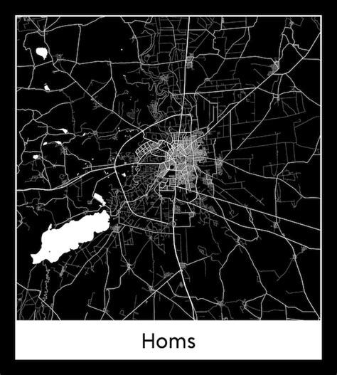 Premium Vector | Minimal city map of homs (syria, asia)