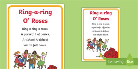 Ring-a-ring O' Roses Song Sheet (Teacher-Made) - Twinkl