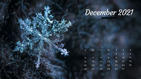 December 2021 Calendar Snowflake Blur Background HD December Wallpapers ...