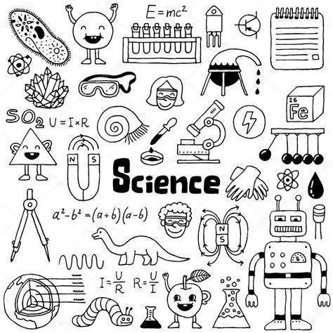 School science doodles — Stock Vector © Sashatigar #51488785