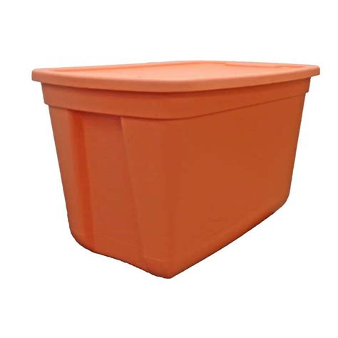 HDX 20 Gal. Storage Tote Fiesta in Orange-2020-4499 - The Home Depot