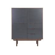 Larisa Tall Sideboard 1.1m - Walnut, Grey, HV Modern Storage & Accent Furniture | HipVan