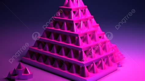 Bluepink Pyramid Geometric Figure In 3d Render Background, 3d Geometric ...