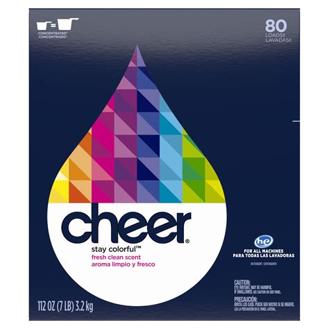 Cheer Powder Laundry Detergent, Fresh Clean, 80 Loads 112 oz - Walmart.com