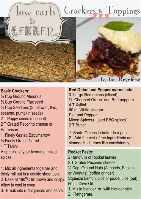 Crackers and toppings recipe b Low Carbohydrate Recipes, Carbohydrates Food, Low Carb Recipes ...