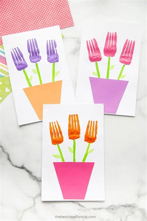 Fork Painted Flowers | Mothers day crafts, Arts and crafts for kids ...