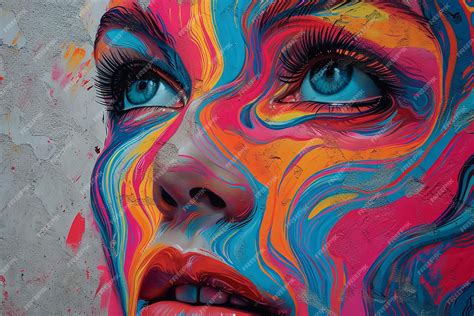 Premium Photo | Women colorful face painting art