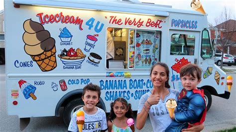 Kids Buy Ice Cream from the Ice Cream Truck! - YouTube