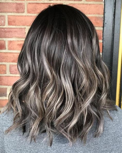 60 Ideas of Gray and Silver Highlights on Brown Hair | Balayage hair ...