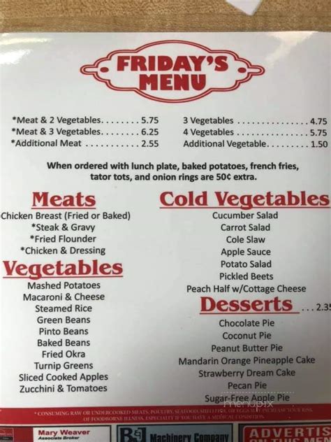 Menu of Parker's Restaurant in Dalton, GA 30721