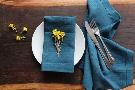 Linen Dinner Napkin Set of 4 8 12, Natural Linen Napkin, Pure Linen ...