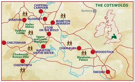 Map Of The Cotswolds Area