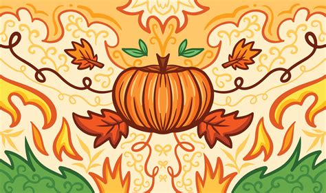 Autumn themed vector background with pumpkin decoration isolated ...