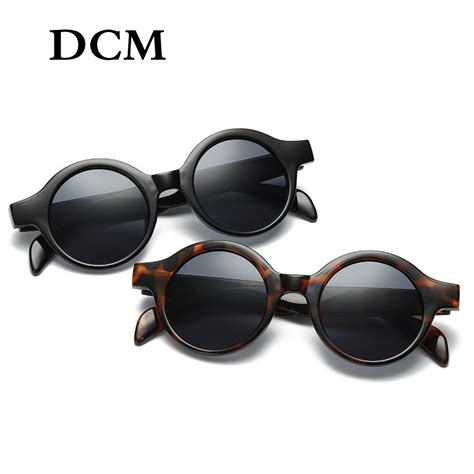 DCM Retro Small Round Sunglasses Women Men 2018 Fashion Vintage Sun Glasses Bla - Sunglasses