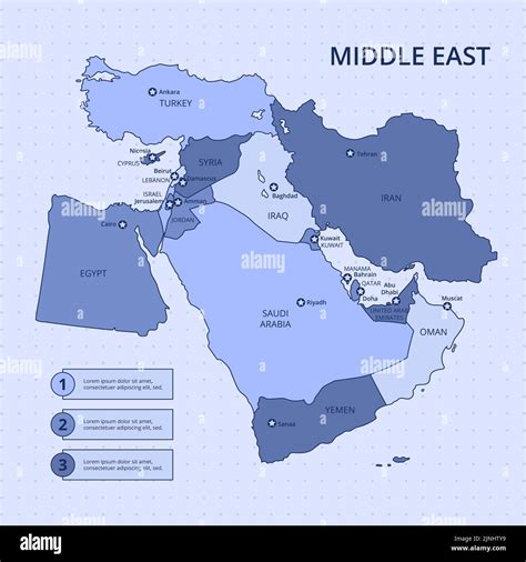 Hand drawn middle east map illustration Vector illustration Stock ...