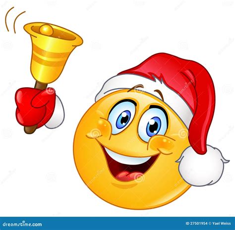 Christmas Emoticon with Bell Stock Vector - Illustration of merry ...