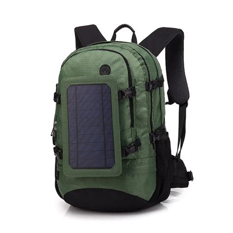 Solar backpack camping Powered Shoulder Bag Waterproof Oxford Cloth ...